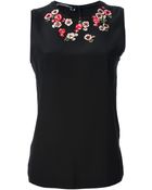 Dolce & Gabbana Embellished Sleeveless Blouse - Lyst