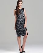 Black Halo Coated Lace Stretch Panel Dress Maicy - Lyst