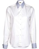 L'Agence Contrast Collar Blouse - Lyst