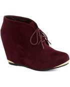 ModCloth Boutique Opening Bootie in Wine - Lyst