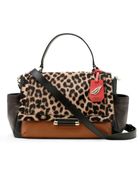 Diane von Furstenberg 440 Courier Leopard Haircalf Bag - Lyst