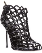 Sergio Rossi Scalloped Ankle Boot - Lyst