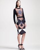 Givenchy Printed Longsleeve Combo Dress - Lyst