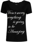 Mango Pleated Tshirt - Lyst
