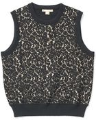 Michael Kors Cashmere Lace Front Shell - Lyst