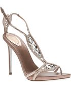 Rene Caovilla Crystal Embellished Sandal - Lyst