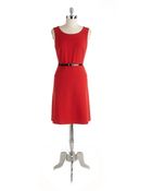 Anne Klein Belted Aline Dress - Lyst