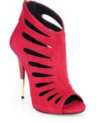 Giuseppe Zanotti Suede Cutout Opentoe Ankle Boots - Lyst