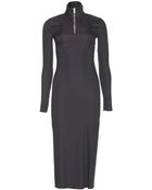 Miu Miu Stretch Silk-Blend Midi Dress - Lyst