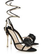 Nicholas Kirkwood Rose-Embellished Suede Sandals - Lyst