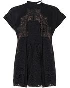 Stella McCartney Lace-Paneled Crepe Dress - Lyst