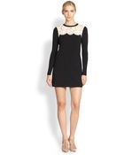 Valentino Lace Yoke Knit Dress - Lyst