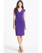 Black Halo Keyton Peplum Sheath Dress - Lyst