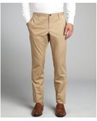 Gucci Beige Woven Skinny Fit Khaki Pants - Lyst