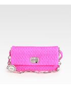 Miu Miu Double-Strap Pucker Leather Shoulder Bag - Lyst