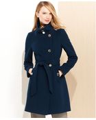 Tahari Izzy Asymmetrical Wool-Blend Coat - Lyst