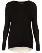 Topshop Petite Woven Back Jumper - Lyst