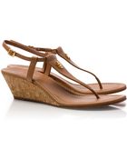 Tory Burch Britton Wedge Thong Sandal - Lyst