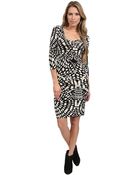 Nicole Miller Print Ruched Sheath Dress - Lyst