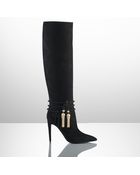 Ralph Lauren Collection Talisse Suede Tassel Boot - Lyst