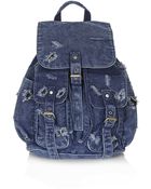 Topshop Ripped Denim Backpack - Lyst