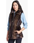 Ellen Tracy Faux Fur Anorak Vest - Lyst