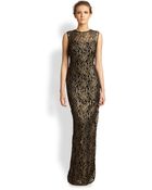 Kay Unger Embroidered Gown - Lyst