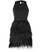 Milly Feather Dress in Black - Lyst