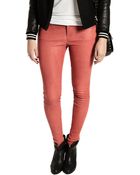 Current/Elliott The Ankle Skinny Blood Leather - Lyst