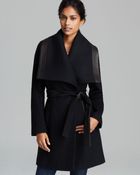 Elie Tahari Coat - Marina Leather Trim Belted - Lyst