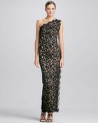 Tadashi Shoji Oneshoulder Sideslit Lace Gown - Lyst