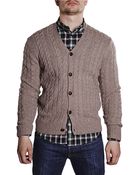 Ben Sherman Cableknit Cardigan - Lyst