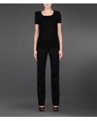 Emporio Armani Jersey Top With Gathered Shoulders - Lyst