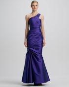 Ml Monique Lhuillier Oneshoulder Ruched Trumpet Gown - Lyst