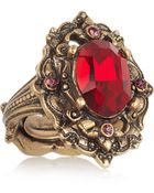 Oscar de la Renta Goldplated Crystal Ring - Lyst