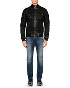 Armani Jeans Leather Jacket - Lyst