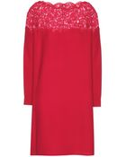 Valentino Silk Dress with Chantilly Lace - Lyst