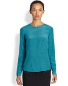 Akris Punto Silk Polka Dot Blouse - Lyst