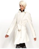 Bebe Coat Asymmetrical Belted Trench Coat - Lyst