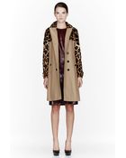 Burberry Prorsum Tan Mink and Leather Trench Coat - Lyst