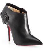 Christian Louboutin Huguette Leather Moto Ankle Boots - Lyst