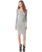 Donna Karan New York Draped Dress with Long Sleeves - Lyst