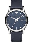 Emporio Armani Stainless Steel Leather Watch - For Men - Lyst