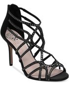 Vince Camuto Wessi Caged Mid Heel Evening Sandals - Lyst
