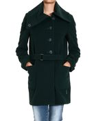 Armani Jeans Coat Wool Coat Asymmetric Buttoned - Lyst