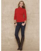Ralph Lauren Blue Label Cableknit Wool Turtleneck - Lyst