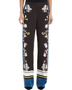 Erdem Border Striped and Floral Print Relaxed Pants - Lyst