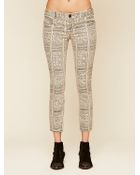 Free People Isla Printed Skinny Jeans - Lyst