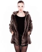 Pull&Bear Hooded Coat with Fur Detail - Lyst