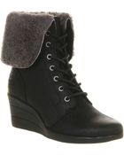Ugg Zea Shearling Wedge Lace Up Boot - Lyst